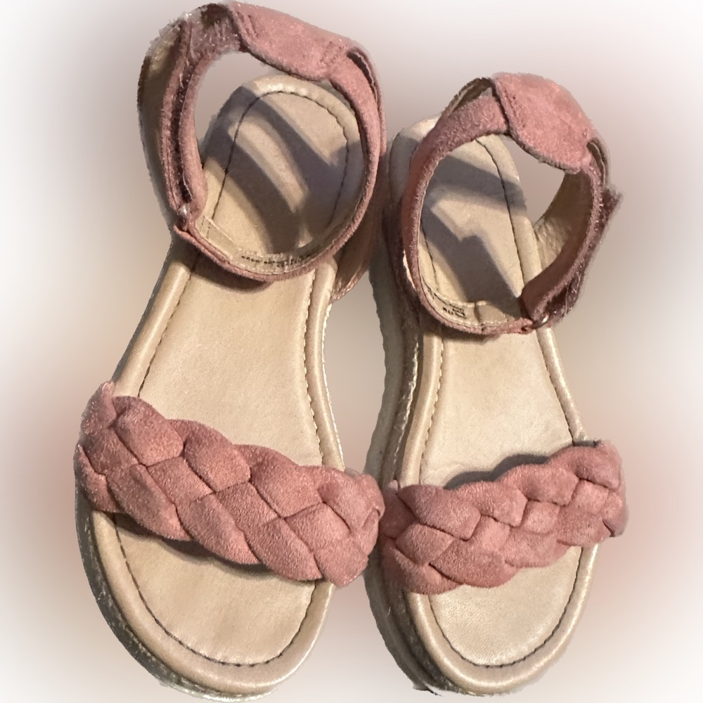 Toddler Girls Braided Sandals - Salmon Pink
